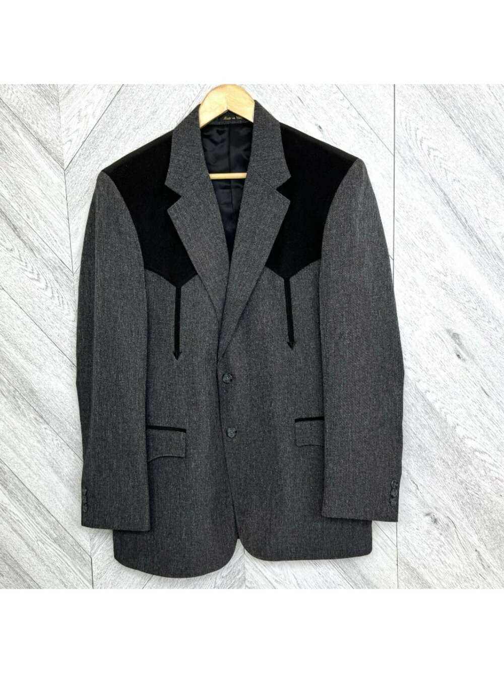 Circle S Dallas Western Blazer Mens Size 42R Gray Black Cowboy Rodeo